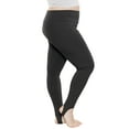 thumbnail image 1 of Stretch Is Comfort Women's Ribbed PS Full Length Leggings Black 3X, 1 of 6