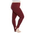 thumbnail image 1 of Stretch Is Comfort Women's Ribbed PS Full Length Leggings Burgundy 2X, 1 of 6