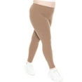 thumbnail image 1 of Stretch Is Comfort Women's Ribbed PS Full Length Leggings Mocha 2X, 1 of 6