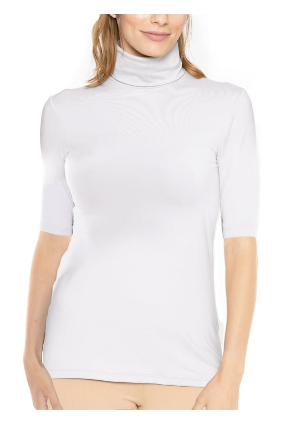 Women's Short Sleeve Turtleneck Top | Ultra Soft| X-Large-5X