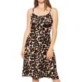 thumbnail image 1 of Stretch Is Comfort Women's Tank Camisole Flowy Midi Dress Brown Leopard 2X, 1 of 3