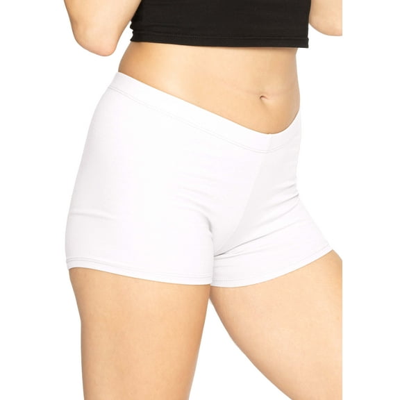 Stretch Is Comfort Women's Teamwear Cotton Stretch Booty Shorts| Adult Xsmall- Large