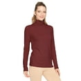 thumbnail image 1 of Stretch Is Comfort Women's Warm Long Sleeve Turtleneck Top Burgundy 4X, 1 of 6