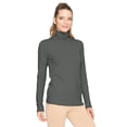 thumbnail image 1 of Stretch Is Comfort Women's Warm Long Sleeve Turtleneck Top Charcoal Gray X-Large, 1 of 6