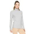 thumbnail image 1 of Stretch Is Comfort Women's Warm Long Sleeve Turtleneck Top Heather Gray 4X, 1 of 6