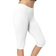 thumbnail image 1 of Stretch Is Comfort Women's Oh so Soft PS Knee Length Leggings White 5X, 1 of 6