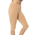 thumbnail image 1 of Stretch Is Comfort Women's Oh so Soft PS Knee Length Leggings Beige 2X, 1 of 6