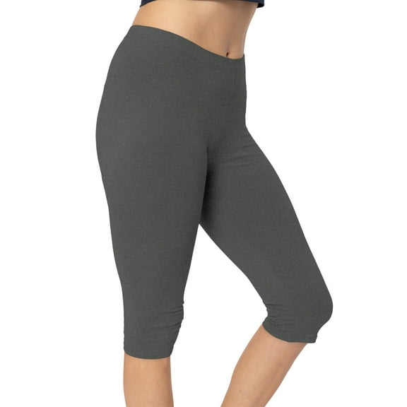 Stretch Is Comfort Women's Oh so Soft PS Knee Length Leggings Charcoal Gray 4X