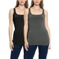 thumbnail image 1 of Stretch Is Comfort Women's and Plus Size Oh so Soft Long Length Base Layer Tank Top | 2 Pack | Adult Small- 5x, 1 of 5