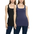 thumbnail image 1 of Stretch Is Comfort Women's and Plus Size Oh so Soft Long Length Base Layer Tank Top | 2 Pack | Adult Small- 5x, 1 of 5