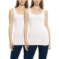 thumbnail image 1 of Stretch Is Comfort Women's and Plus Size Oh so Soft Long Length Base Layer Tank Top | 2 Pack | Adult Small- 5x, 1 of 5