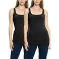 thumbnail image 1 of Stretch Is Comfort Women's and Plus Size Oh so Soft Long Length Base Layer Tank Top | 2 Pack | Adult Small- 5x, 1 of 5
