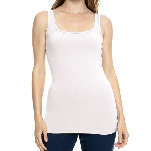 Stretch Is Comfort Women's and Plus Size Oh so Soft Long Length Base Layer Tank Top | Adult Small- 5x