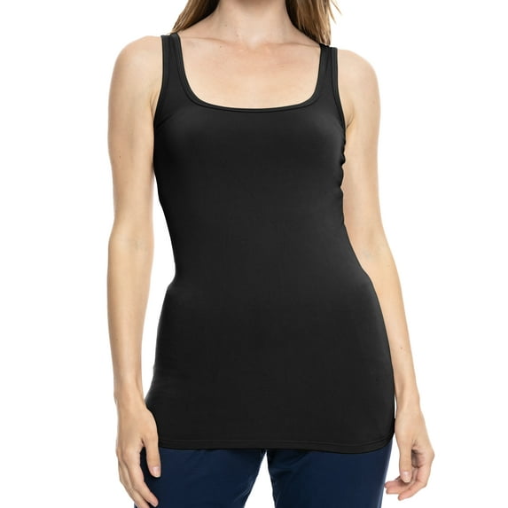 Stretch Is Comfort Women's and Plus Size Oh so Soft Long Length Base Layer Tank Top | Adult Small- 5x