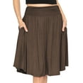 thumbnail image 1 of Stretch Is Comfort Women's and Plus Size Scoop Hem Flare Mid Length Skirt with Pockets | Adult Small- 5x, 1 of 6