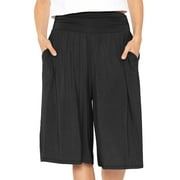 Stretch Is Comfort Women's and Plus Size Stretch (Rayon) Cropped Gaucho with Pockets| Small- 5x