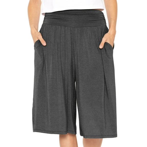 Stretch Is Comfort Women's and Plus Size Stretch (Rayon) Cropped Gaucho with Pockets| Small- 5x