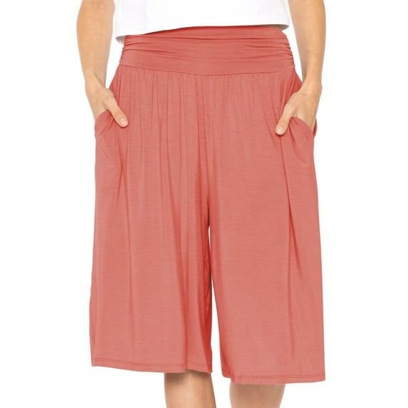 Stretch Is Comfort Women's and Plus Size Stretch (Rayon) Cropped Gaucho with Pockets| Small- 5x