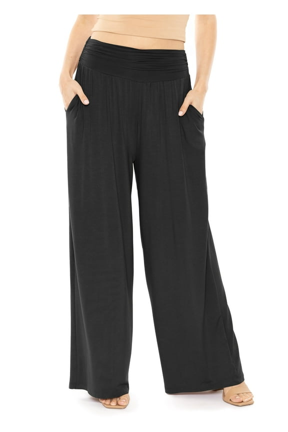 Women's and Plus Size Stretch (Rayon) Long Gaucho with Pockets| Adult Small- 5x