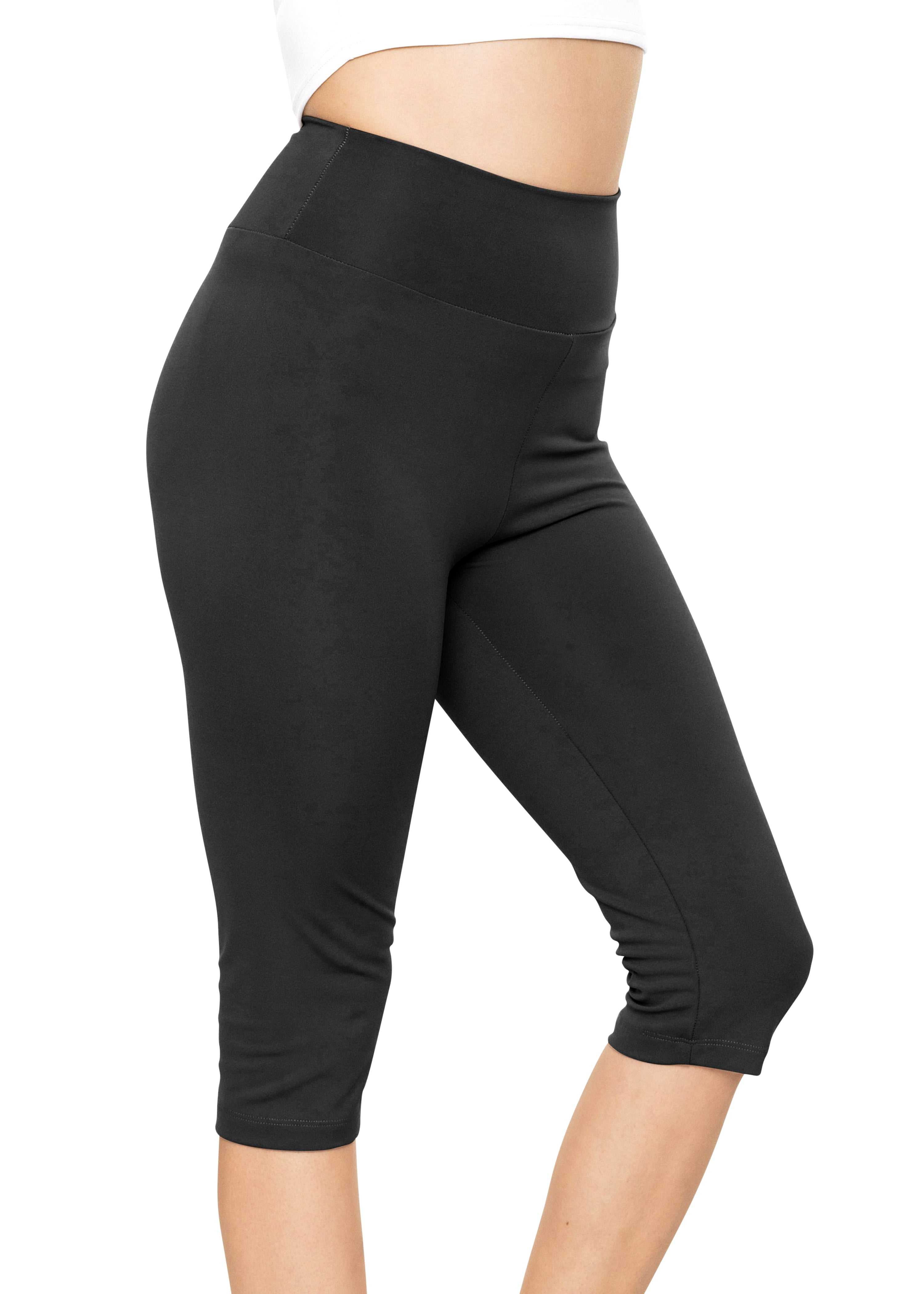 STRETCH IS COMFORT Women's Plus Size High Waist Yoga Pants - Bootcut & Capri, Tummy Control (XL-7X, Black)
