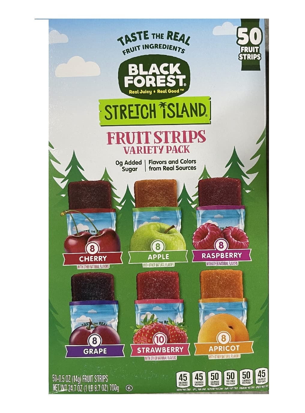 Stretch Island Fruit Leather HP29 Snacks Variety Pack, Cherry, Apple, Strawberry, Apricot, Grape, Raspberry, 0.5 Ounce No Added Sugar (Pack of 50) 24.7 Ounce