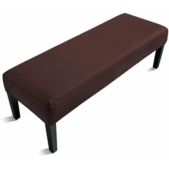 Stretch Jacquard Dining Bench Cover - Anti-Dust Removable Bench Slipcover Washable Seat Cushion Protector for Bedroom, Kitchen, Hotel, Banquet (Chocolate)