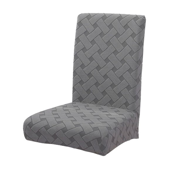 Stretch Jacquard Dining Chair Cover Thickened Polyester Seat Slipcover Universal Protector For Home Kitchen Dining Room Gray