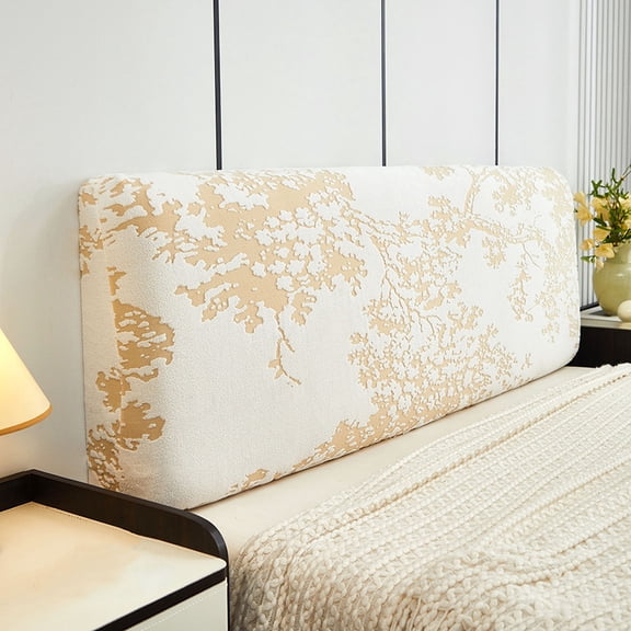 Stretch Jacquard Headboard Cover, Universal Bed Headboard Cover For Bed In Bedroom Easy To Clean Headboard Cover A Pattern Of Fancy Trees