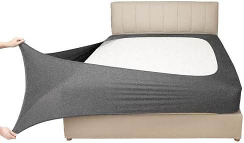 Stretch Jersey Box Spring Cover Wrap Around, Bed Skirt Alternative, Ultra Soft & Wrinkle Resistant, Twin/Twin XL, Heather Gray
