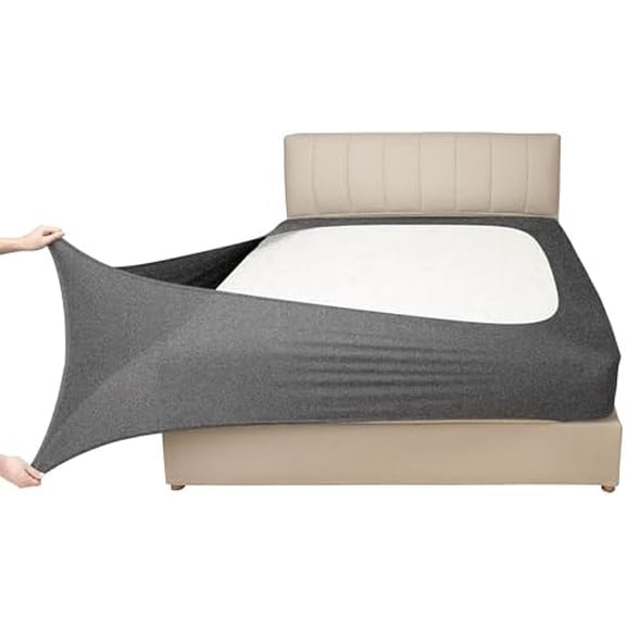 Stretch Jersey Box Spring Cover Wrap Around, Bed Skirt Alternative, Ultra Soft & Wrinkle Resistant, Twin/Twin XL, Heather Gray