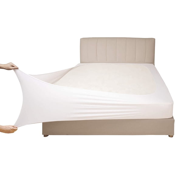 Stretch Jersey Box Spring Cover Wrap Around, Bed Skirt Alternative, Ultra Soft & Wrinkle Resistant, Twin/Twin XL, Heather Gray