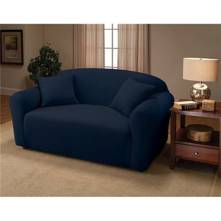 Stretch Jersey Loveseat Slipcover, Navy