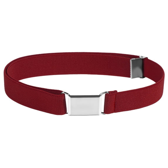 Stretch Kids Canvas Belts Waistband Waist Belt Adjustable Elastic Belts WINE RED