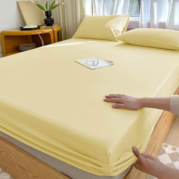 Stretch Knit Fitted Sheet with Deep Pockets for Mattresses up to 15 Inches Soft Breathable Polyester Bedding Stay Put Design
