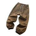 thumbnail image 1 of Stretch Knit Pants Infant Girls Athletic Sweatpants Full Length Pants Solid Color Spring and Boys Pants Medium and Large Children Casual Workwear Pants Long Pants Brown 8 Years, 1 of 3