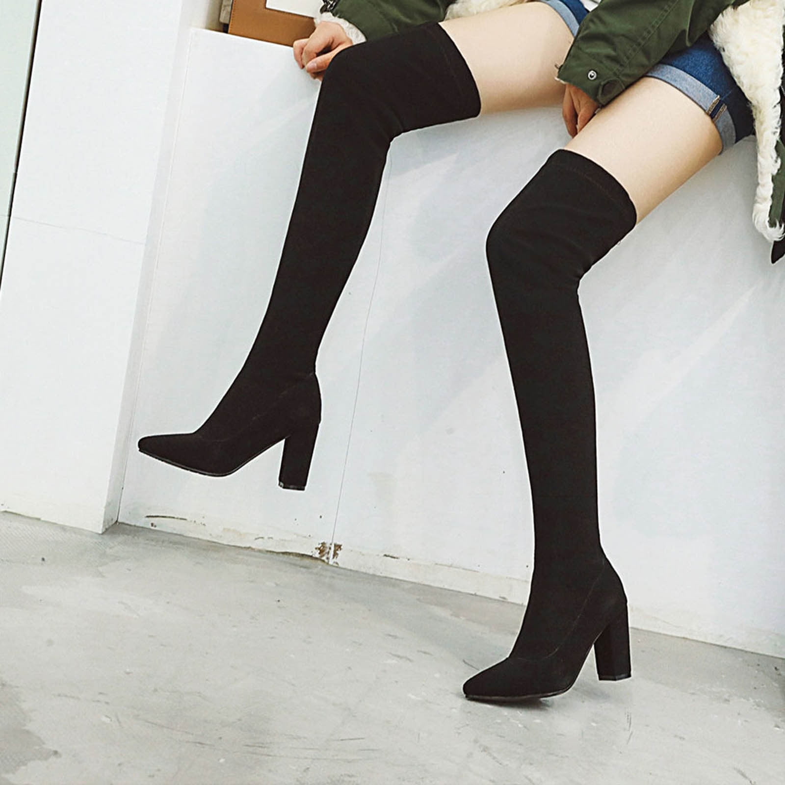 Over the knee leopard print boots 2025