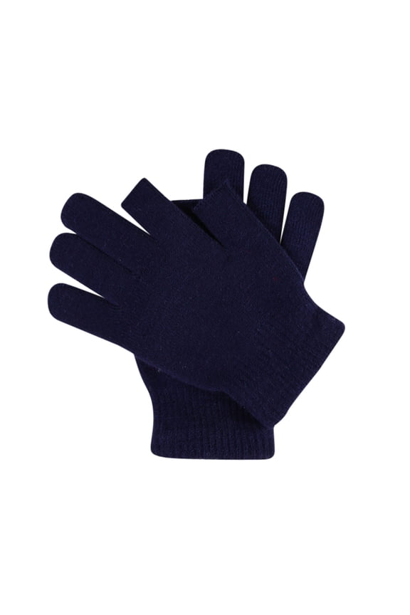 Stretch Knitted Wool Gloves For Men And Women Cycling Writing Finger Show Solid Color 2PCS