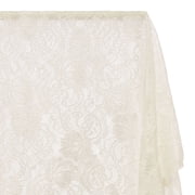 Stretch Lace Fabric Embroidered Poly Spandex French Floral Victoria 58" Wide by the yard Off White