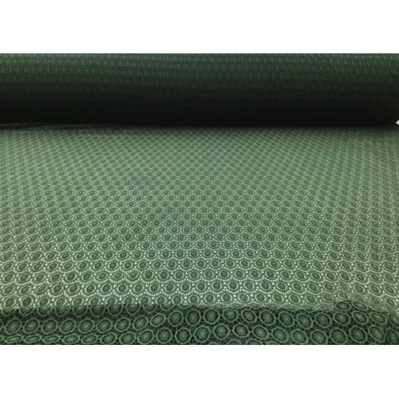 Stretch Lace Mesh Netting Apparel Fabric Sheer Hunter Green Circles YY111