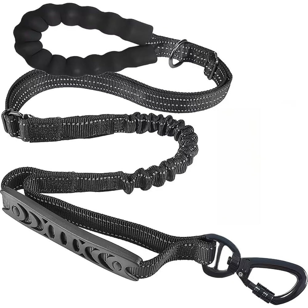 Stretch Leash for Large Dogs That Pull Anti-Pull, Shock-Absorbing Dog Leash 6-Foot Ultra-Durable Tangle Free Training Leash（BLACK）