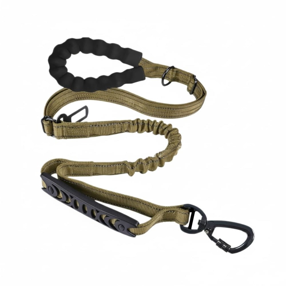 Stretch Leash for Large Dogs That Pull Anti-Pull, Shock-Absorbing Dog Leash 6-Foot Ultra-Durable Tangle Free Training Leash（khaki）