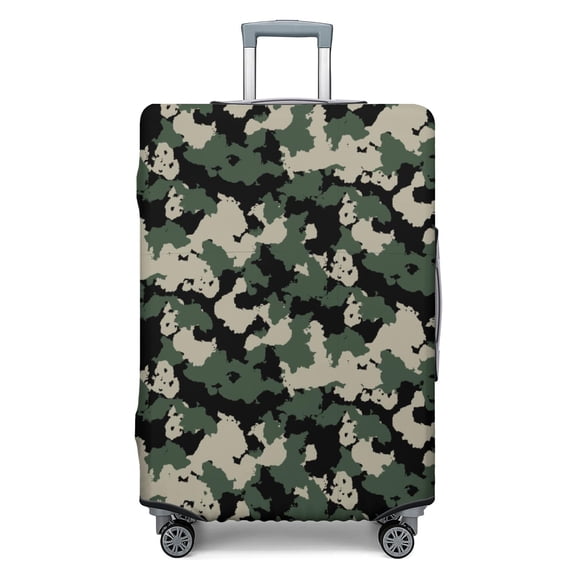 Stretch Luggage Cover L(25-28in)– Elastic Travel Suitcase Protector with Handle Openings & Bottom Closure, Washable Polyester Spandex Suitcases Cover, Camouflage Print