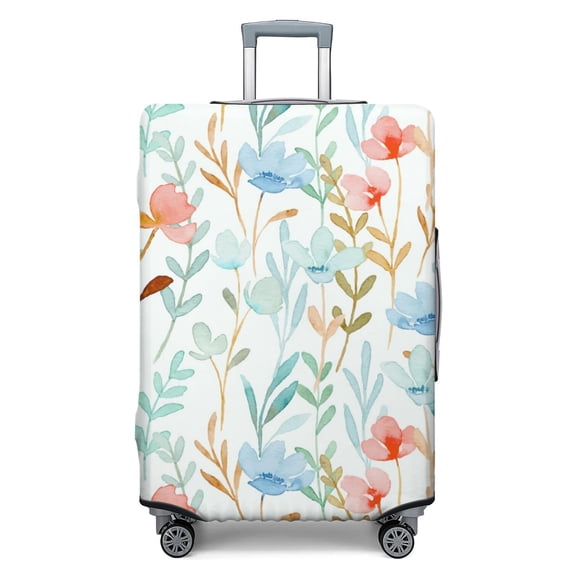 Stretch Luggage Cover L(25-28in)– Elastic Travel Suitcase Protector with Handle Openings & Bottom Closure, Washable Polyester Spandex Suitcases Cover, Floral Flowers Print