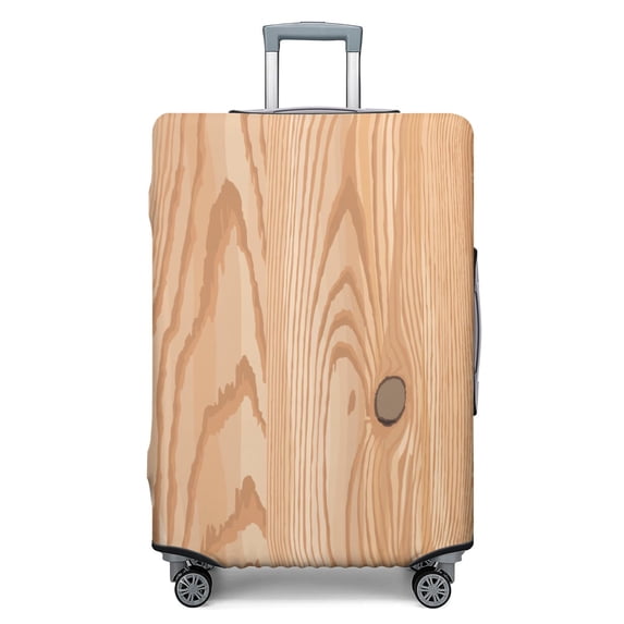 Stretch Luggage Cover L(25-28in)– Elastic Travel Suitcase Protector with Handle Openings & Bottom Closure, Washable Polyester Spandex Suitcases Cover, Wood Grain Print