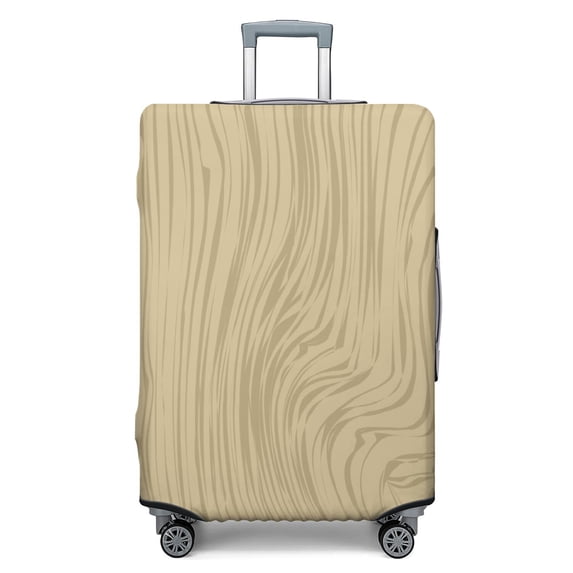 Stretch Luggage Cover L(25-28in)– Elastic Travel Suitcase Protector with Handle Openings & Bottom Closure, Washable Polyester Spandex Suitcases Cover, Wood Grain Print