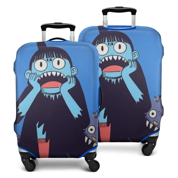 Stretch Luggage Cover M(22-24in)– Elastic Travel Suitcase Protector with Handle Openings & Bottom Closure, Washable Polyester Spandex Cover for 18"-32" Suitcases, S/M/L/XL Size