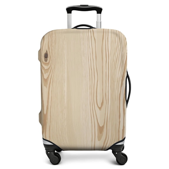 Stretch Luggage Cover M(22-24in)– Elastic Travel Suitcase Protector with Handle Openings & Bottom Closure, Washable Polyester Spandex Suitcases Cover, Wood Grain Print