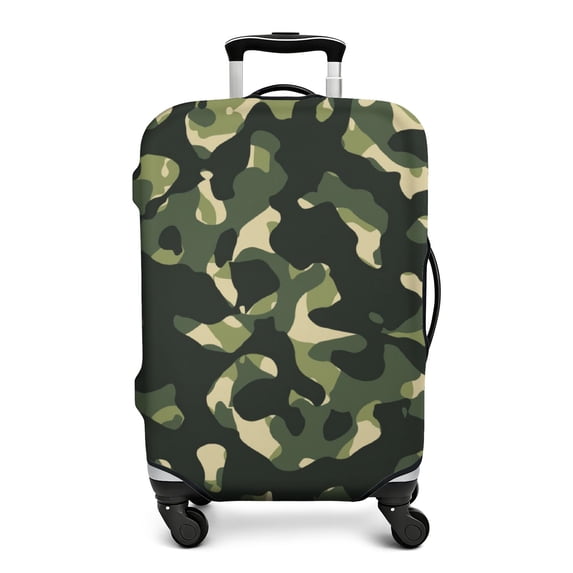 Stretch Luggage Cover S(18-20in)– Elastic Travel Suitcase Protector with Handle Openings & Bottom Closure, Washable Polyester Spandex Suitcases Cover, Camouflage Print