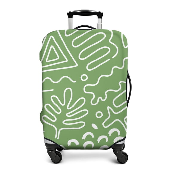 Stretch Luggage Cover S(18-20in)– Elastic Travel Suitcase Protector with Handle Openings & Bottom Closure, Washable Polyester Spandex Suitcases Cover, Doodle Print