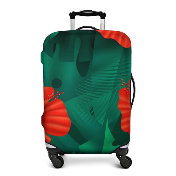 Stretch Luggage Cover S(18-20in)– Elastic Travel Suitcase Protector with Handle Openings & Bottom Closure, Washable Polyester Spandex Suitcases Cover, Tropical Forest Jungle Print